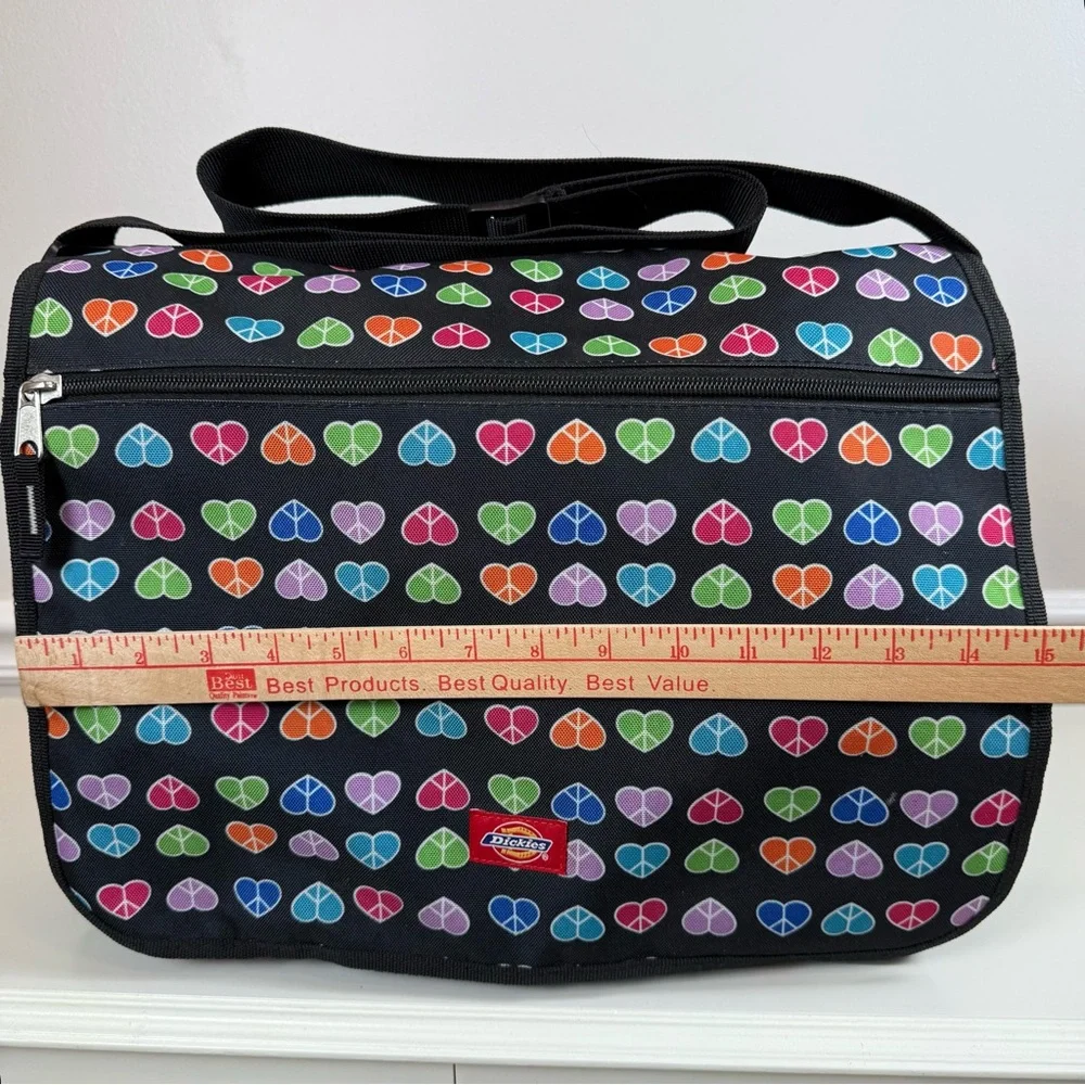 Dickies Rainbow‎ Hearts Crossbody Flap Messenger Large Shoulder Bag Computer